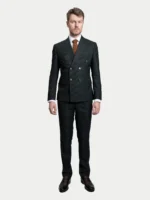 Мужской двубортный костюм Dark Green Stripe — изображение 2
