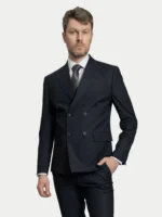Мужской двубортный костюм Navy Pinstripe