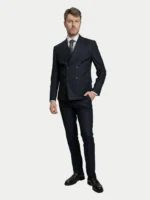 Мужской двубортный костюм Navy Pinstripe — изображение 2