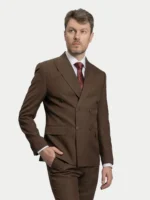 Мужской двубортный костюм Terracotta Brown