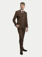 Мужской двубортный костюм Terracotta Brown — изображение 2