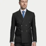 Мужской двубортный костюм Charcoal Pinstripe