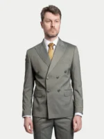 Мужской двубортный костюм Sage Grey