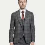 Мужской костюм-тройка Glen Check Grey