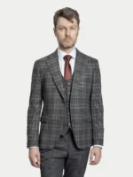 Мужской костюм-тройка Glen Check Grey