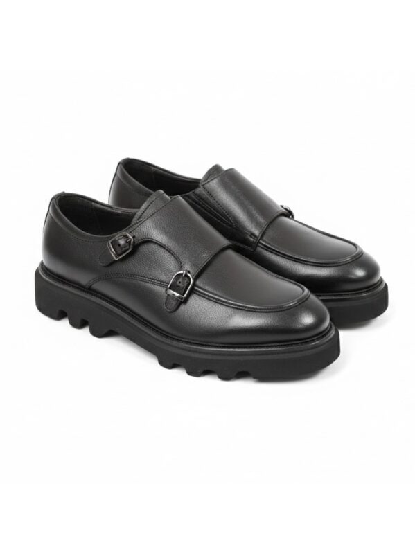Мужские кожаные туфли-монки Total Black