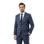 Мужской костюм-тройка в клетку Modern Blue