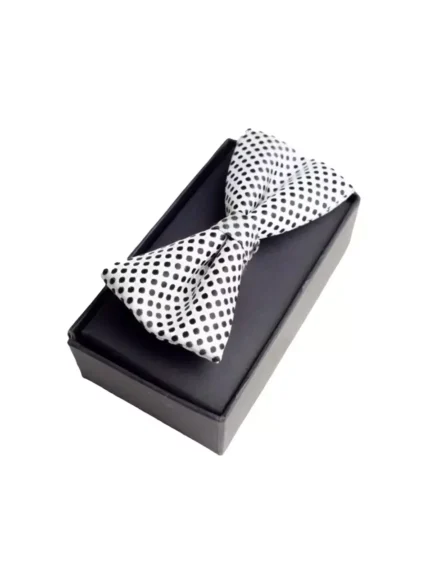 Галстук-бабочка White & Black Polka Dot
