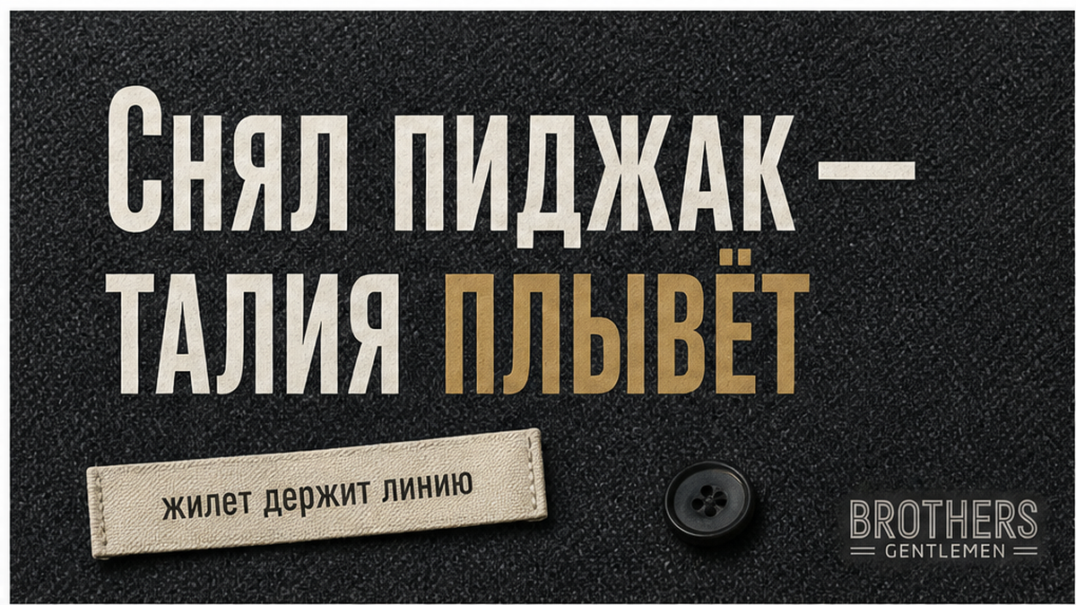 Обложка: когда костюм-тройка уместнее двойки — жилет держит линию талии