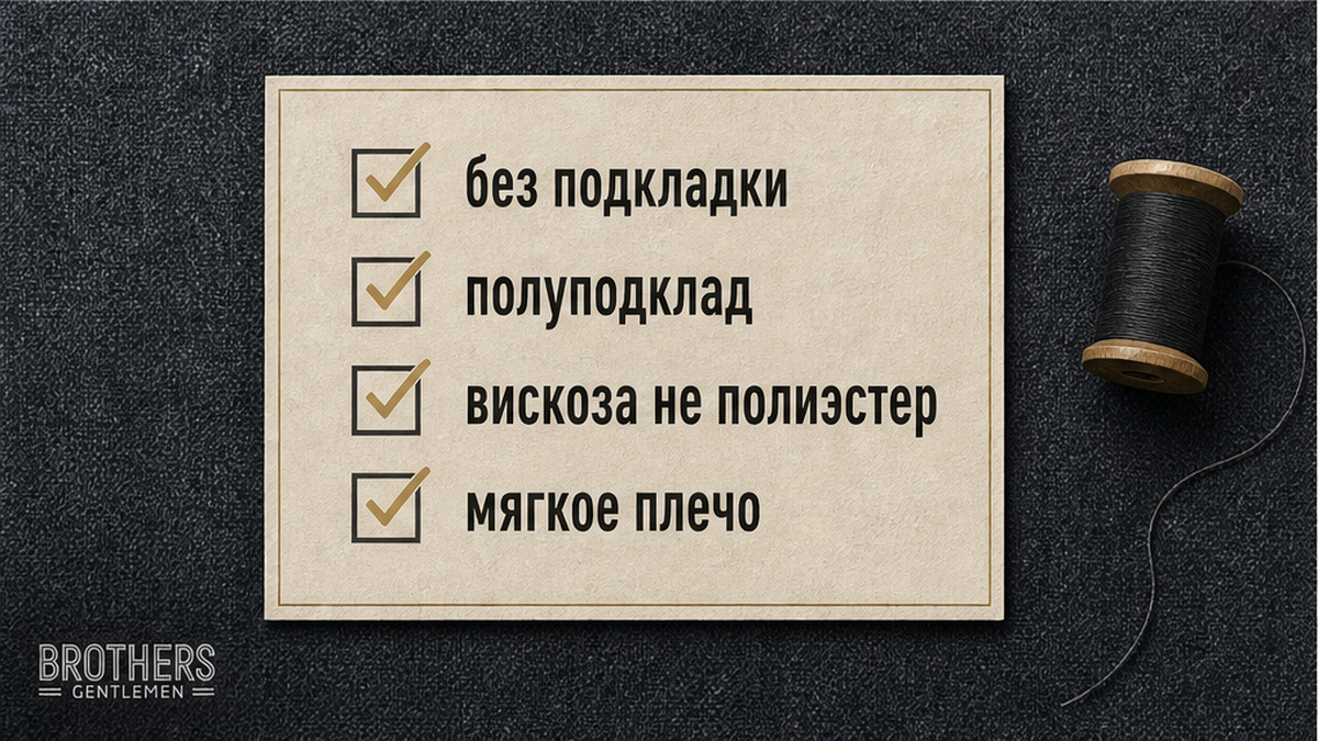 Чеклист: подкладка, плечо и конструкция летнего пиджака
