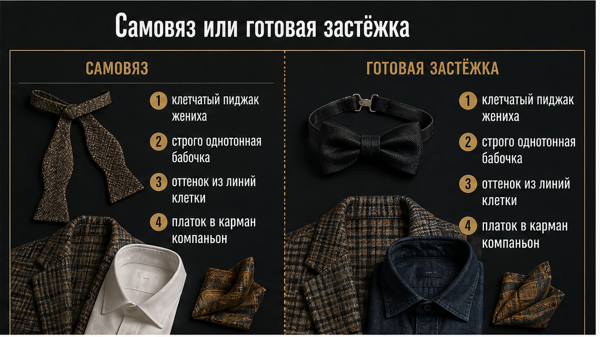 Чеклист: самовяз или готовая бабочка на застёжке