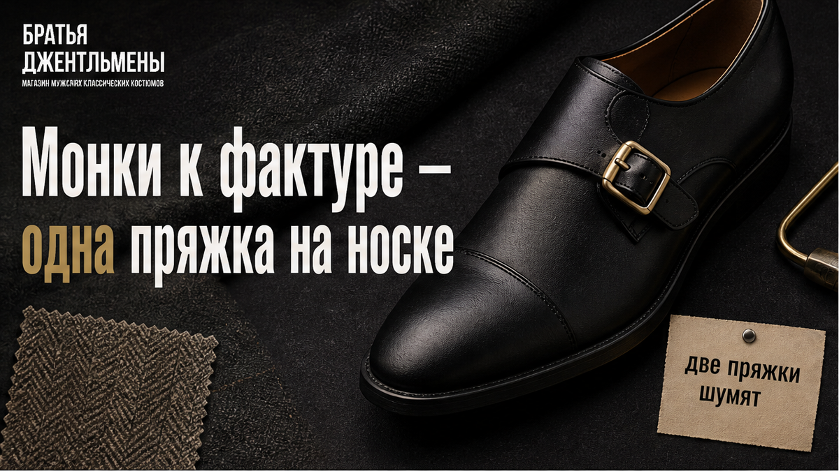Иллюстрация: монки с одной пряжкой к фактурному осеннему костюму